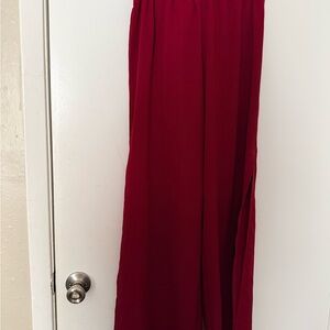Elegant Red Wide-Leg Pants